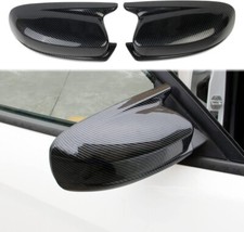 Gloss Carbon Fiber Print Side Mirror Caps Horn Cover Fits 11-23 Charger 300 300C