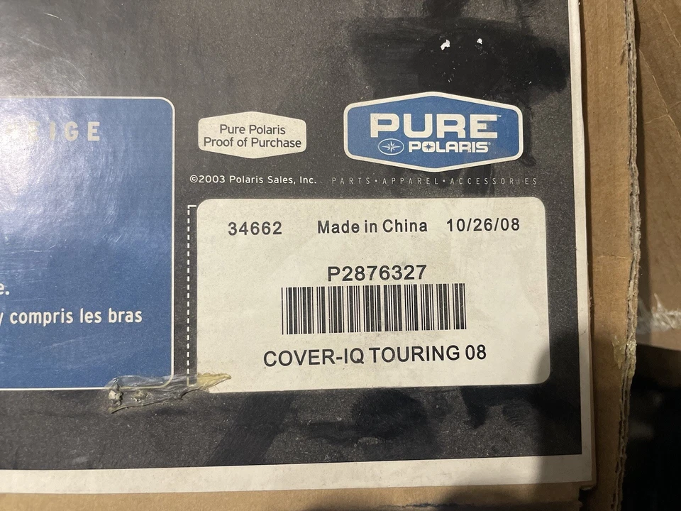 Новый в коробке Polaris IQ Touring 08 снегоход крышка деталь # 2876327 саней чехол OEM - Изображение 2 из 2