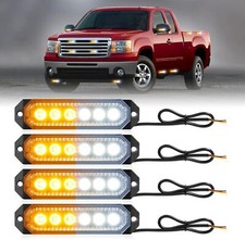 406T Emergency Strobe Grille Lights: 4Pcs 6 LED Sync Feature Safety Warning Flas