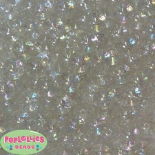 16mm Clear Glitter Bubblegum Beads Lot 20 pc.chunky gumball