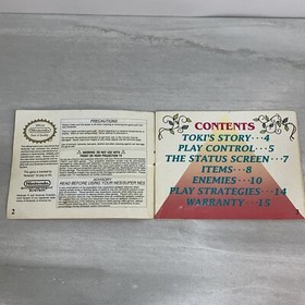 Toki NES Nintendo Instruction Manual Only 