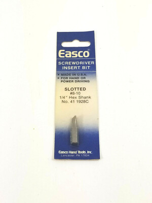 8ビット Easco 411928C #8-10 Slotted Bit 1/4