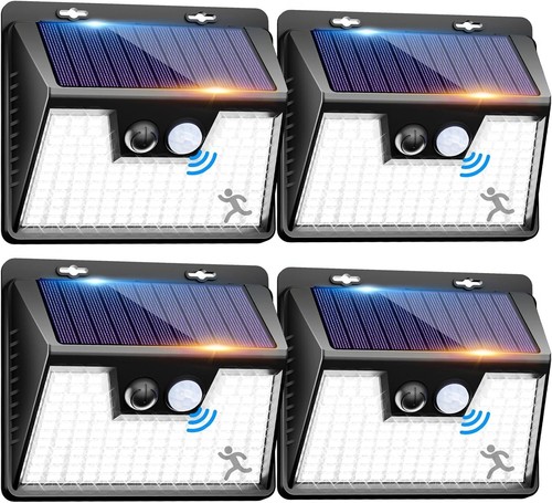 4-Pack Solar Motion Sensor Lights, 3 Modes, Waterproof for Outdoor Security - Picture 2 of 15