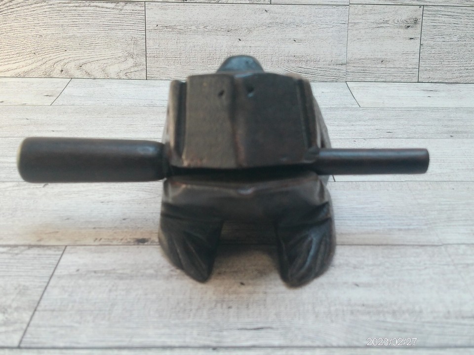 Frog Guiro Percussion Wooden Instrument Musical Rasp Wood Carved Hand ...
