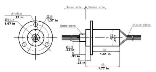 Schwerer 3 Phasen Windkraftanlage Generator Schleifring 30 Amp pro Controller/Draht - Bild 2 von 2