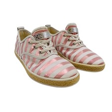 GUESS Femme Rose Rayé Baskets Chaussures Plates Pointure Eu 36 US 5.5 UK 3