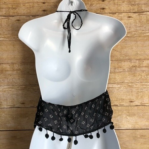 Forever 21 Vintage Y2K Halter Floral Crop Top Tassels Boho Festival Large New - Picture 11 of 12