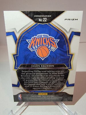 2022-23 Panini Select #22 Jalen Brunson Concourse Silver