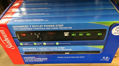   Lot of 14 NEW Sunbeam Advanced 7 Outlet Power Strip with Surge Protector 15A