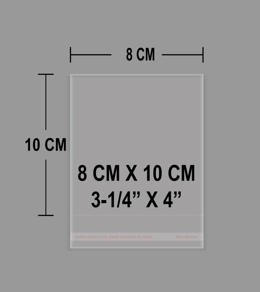 Small Clear Resealable Self Adhesive Seal Cello Lip Tape Plastic bags Size 1"-6" - Image 4 of 4