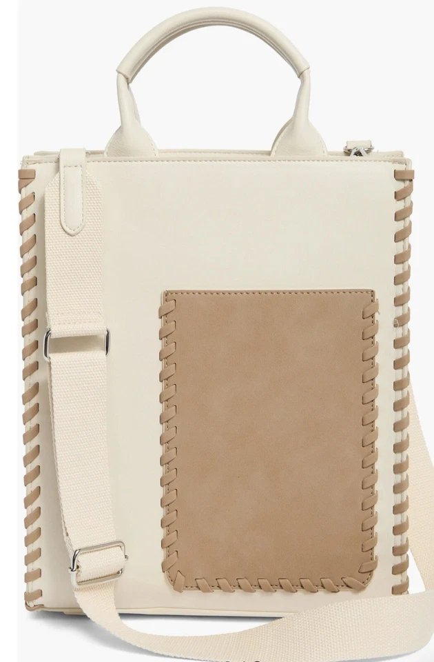BCBG Max Azria Large Two Tone Tote Bag Beige Optional Crossbody, Brand New ! ￼ - Image 4 of 4