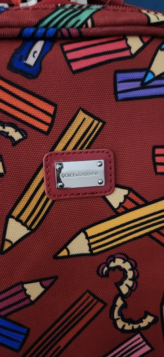 Dolce Gabbana Kids Teens Luggage Backpack Red School Print UK