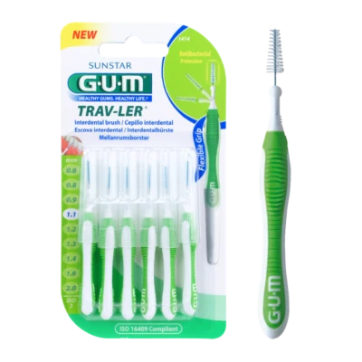 Gum-Trav-ler-Interdentalbuersten- 1,1 mm grün Tanne konisch
