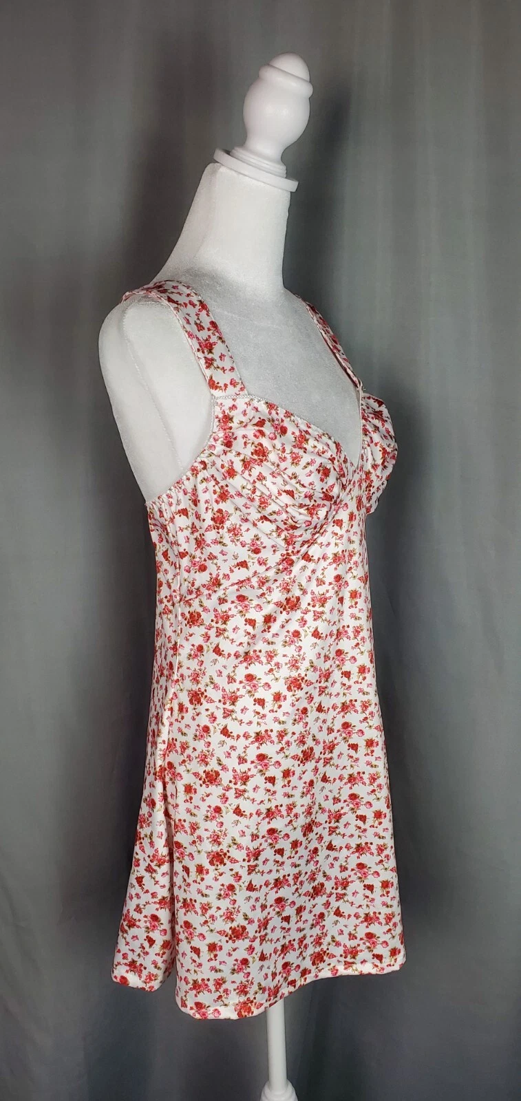 VALENTINO Camicia da notte vintage donna M rosa floreale raso fit n abito svasato stile retrò pigiama