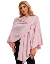 Womens Elegant Cross Front Shawl Wraps Knitted Ponchos Cape Sweater Travel