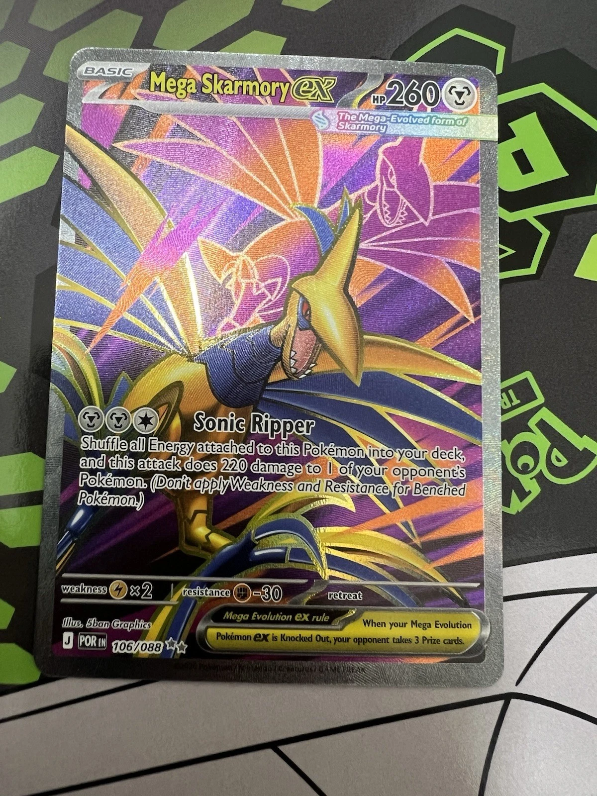 Mega Skarmory Ex 106/088 Perfect Order Pokemon Card Near Mint