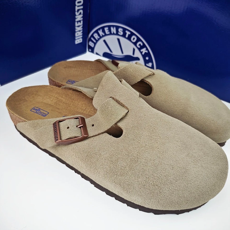 Birkenstock Boston Suede Taupe-Natural Leather Clog Narrow/Wide EU37-45 Unisex - Image 3 of 4