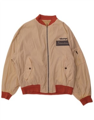 QUARRY Herren Grafik Wendejacke UK 42 XL Off White Baumwolle BM13