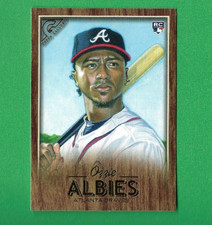 2018 Topps Gallery Ozzie Albies Wood Frame SP Rookie RC, Atlanta Braves #67