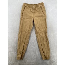 Polo Ralph Lauren Jogger Pants Kids L 14-16 Tan Khaki Cotton Utility Zip Pockets
