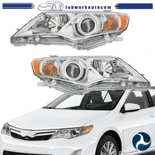 Headlights Assemlby For Toyota Camry 2012 2013 2014 Halogen Left Right Chrome