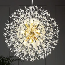 Modern Crystal Gold Chandeliers, Firework Dandelion Sputnik Chandelier Light ...