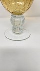 Art Glass Compote Bowl, Amber Bubble Glass, Large Centerpiece, Pedestal Vase,... — photo 3