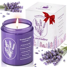 Lavender Scented Candles for Women, 7.5 oz Highly -Scented Soy Candle for Hom...