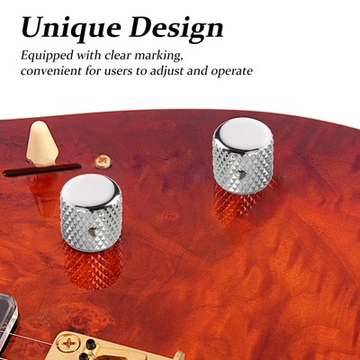 4Pcs Gitarrenknopf Metal Volume Tone Control Dome Flat Top Barrel Knob Musik CUB