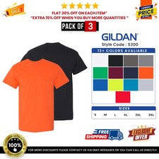 3 Pack Of Gildan G530 Unisex Heavy Cotton Pocket T Shirt Stylish T-Shirt