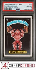1985 GARBAGE PAIL KIDS STICKERS GLOSSY #51a RUSSELL MUSCLE SERIES 2 PSA 8