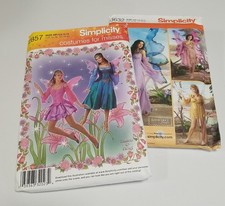 2857 3632 Simplicity Pattern Lot Costume Fairy Wings Halloween Sz 6 8 10 12