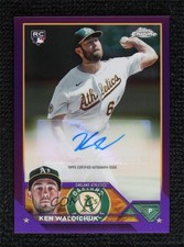 2023 Topps Chrome Update Purple Refractor 16/250 Ken Waldichuk #AC-KW Auto 0o3x