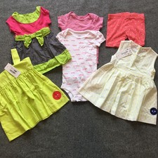 Baby Girl 12-18 Months Clothing Lot 6x Pieces Bulk Summer Preppy Casual Cotton
