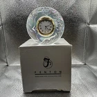 NIB Fenton Opalescent Glass Desk Clock Signed 2000
