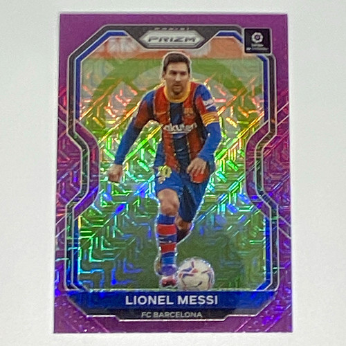 2020-21 Panini Chronicles Prizm La Liga Purple Mojo Prizm Messi #15 Barca