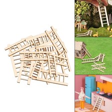 30Pcs Mini Wooden Step Ladders Dollhouse Staircase for Micro Landscape