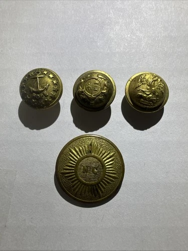Old Rare Vintage Antique Civil War Relic Buttons Big On NC Confed Small Union