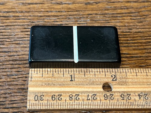 Vintage Super Thick Jumbo Size Giant Face Marblelike Dominoes (Black) By Puremco - Picture 5 of 14