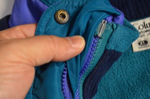 Vintage 90s Columbia Bugaboo Ski Coat Jacket Womens XL Teal Purple Fleece Lined - Picture 15 of 15