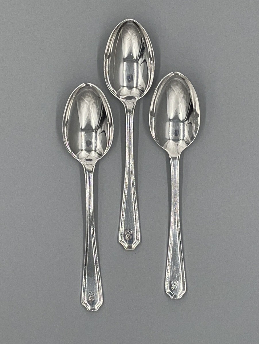 Vintage Sheffield Insignia Silver-Plate Teaspoons Set of 3