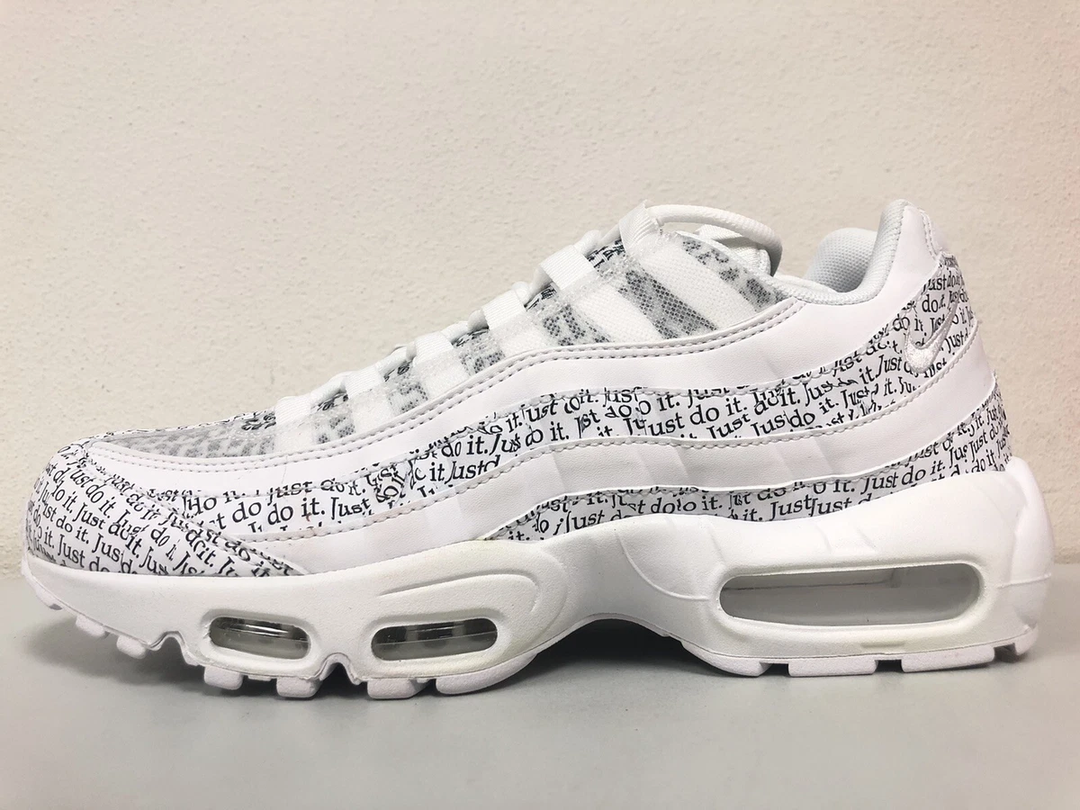 Nike Air Max 95 SE Just Do It White Black AV6246 100 Mens Size 8.5