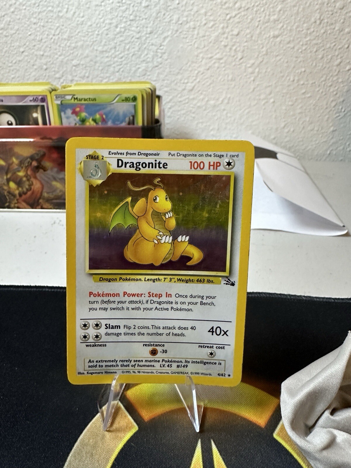 Pokemon Dragonite 4/62 Holo Unlimited Fossil (1999) WOTC Unlimited LP TCG