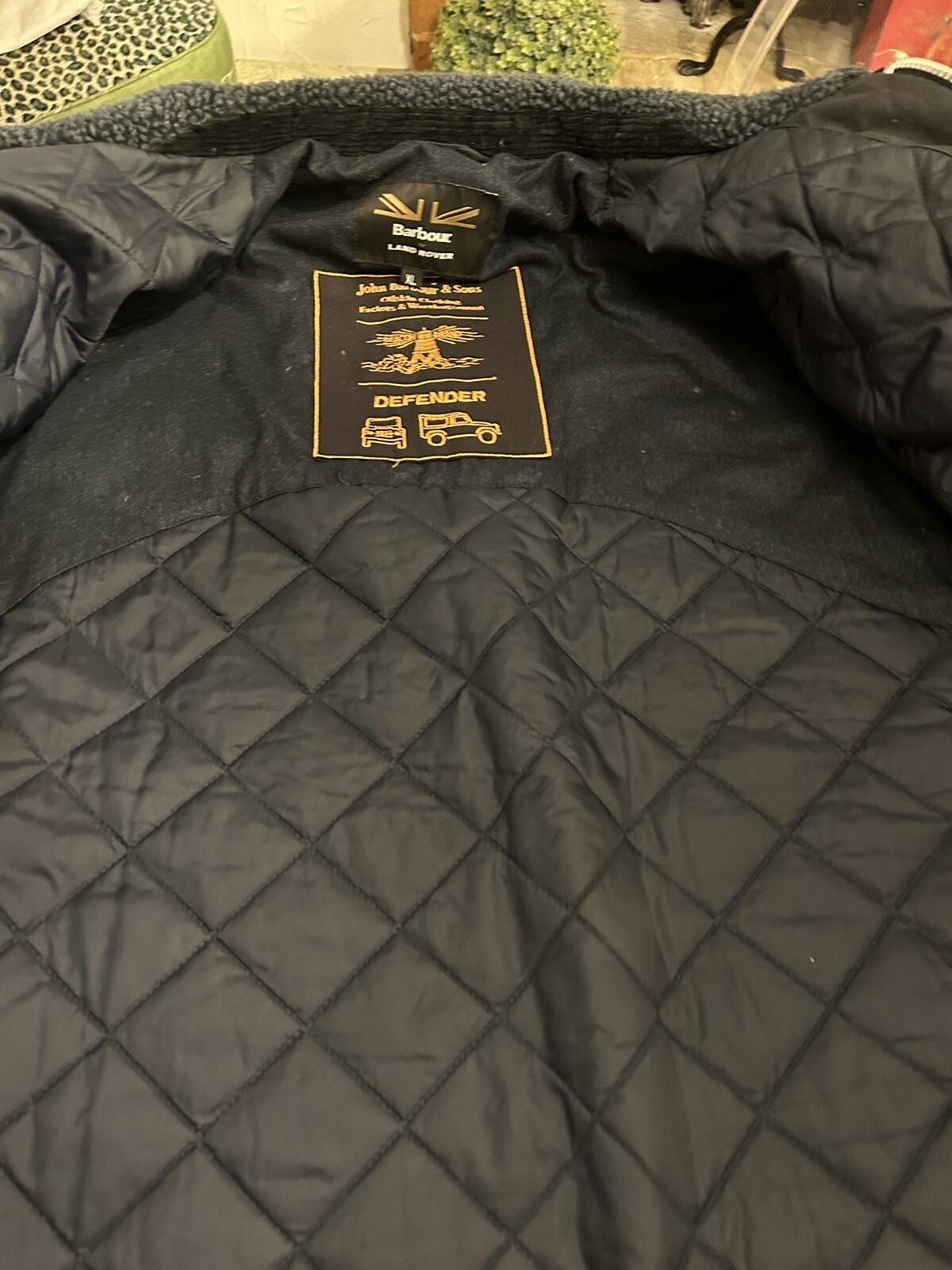 mens barbour Land Rover Quilted Jacket XL eBay