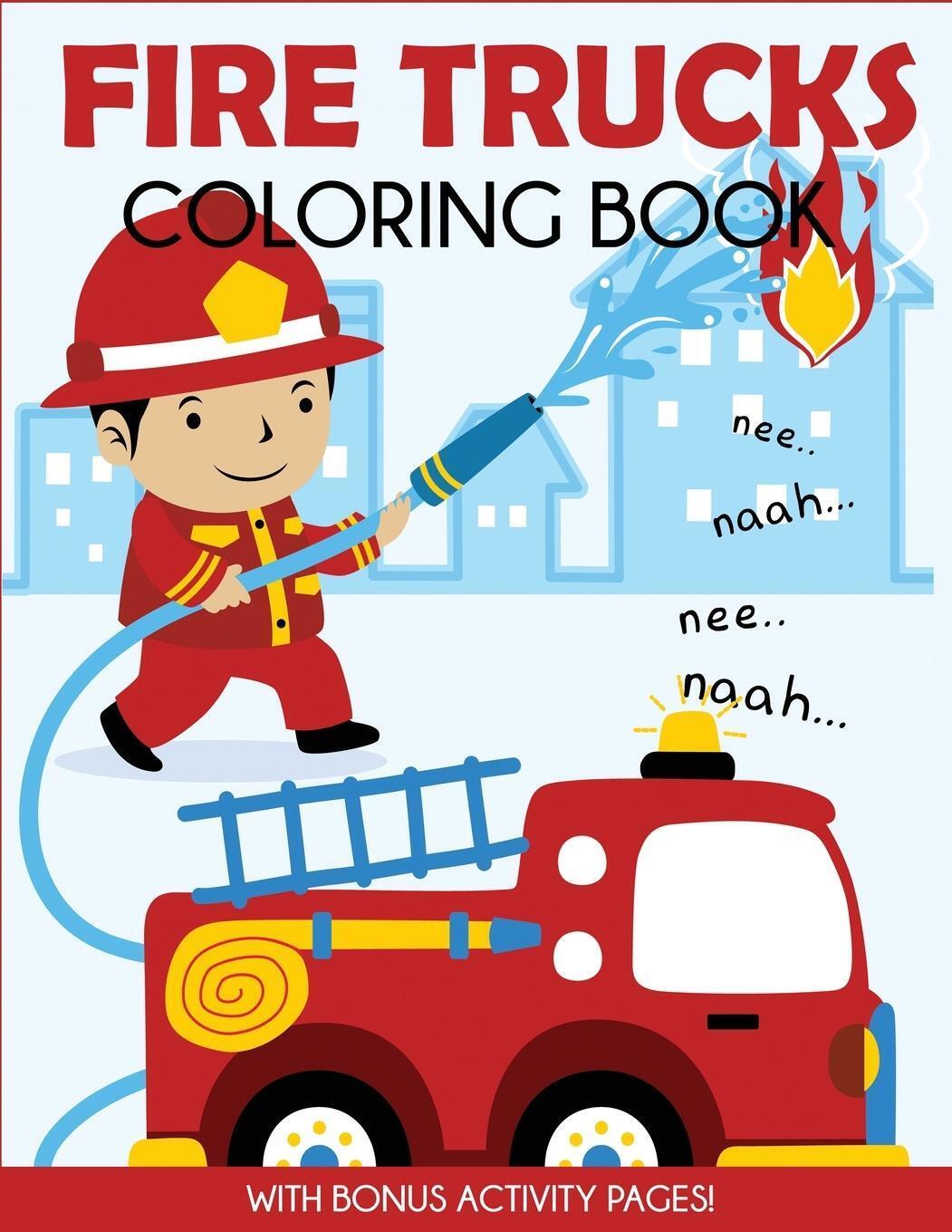 Thumbnail - Fire Trucks Coloring Book | Blue Wave Press | With Bonus Activity