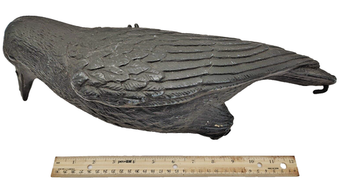 Vintage Blow Mold Pair of Black Decoy Crows/Ravens Made in Italy Sport Plast 16" - Picture 15 of 15