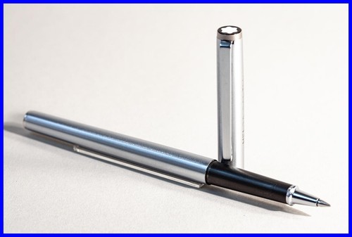 MONTBLANC Tintenroller Quick Pen Edelstahl mit neuer Mine - Namensgravur - Bild 3 von 7