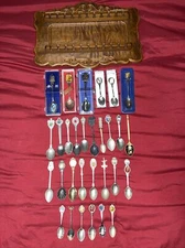 30 Commemorative Collectible Vintage Souvenir Spoons