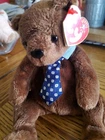 Vintage TY Beanie Buddy - HERO the Father's Day Bear (13.5 inch)
