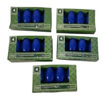 Holiday Time C9 Replacement Bulbs Christmas Lights Lot Of 5 Each Pack Has 4 Blue
